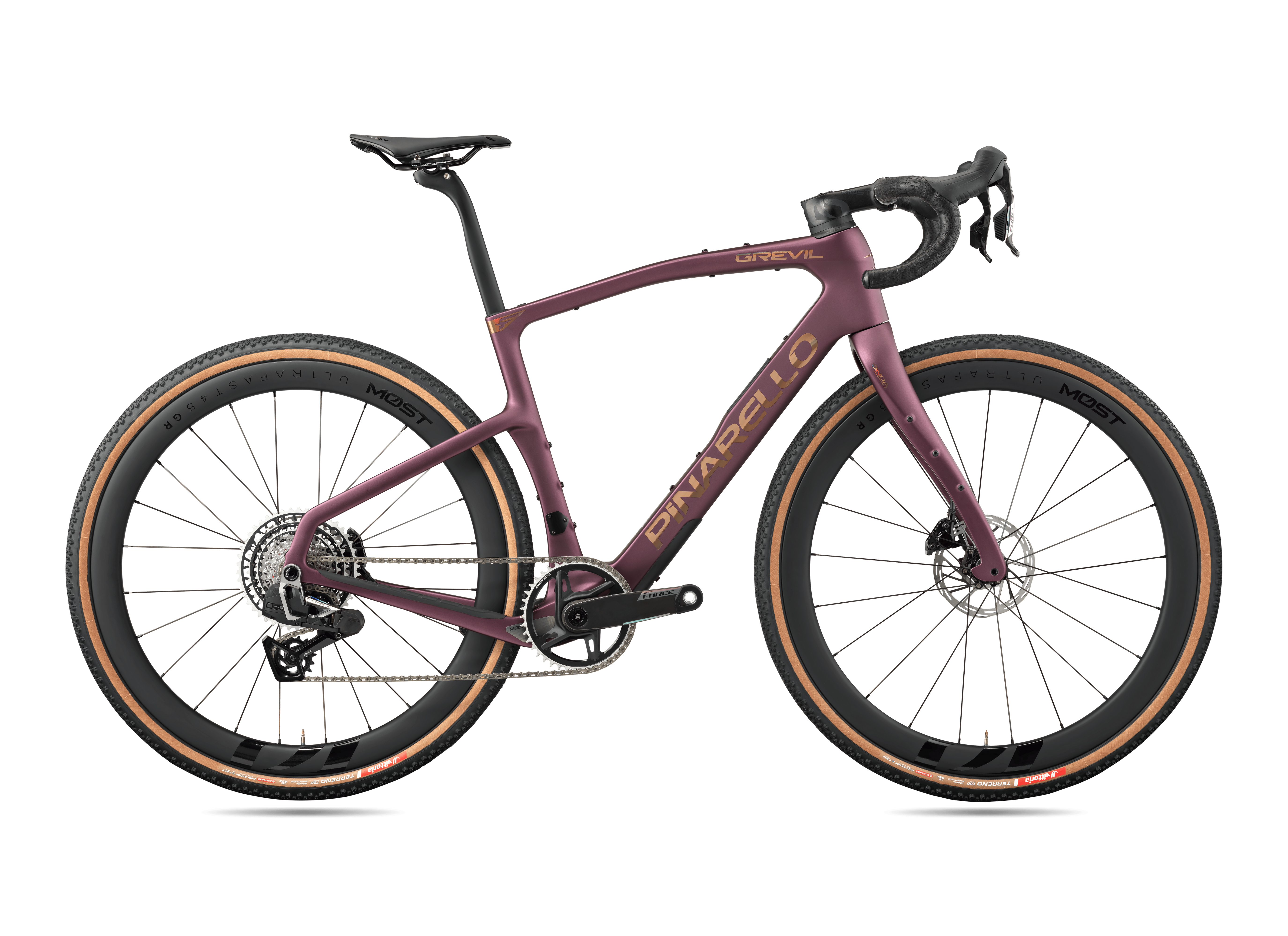 endurance bike for gravel Pinarello Grevil F7 Force XPLR Gravel 45 Carbon Wheel Gravel Bike Polaris Purple Matt, 53