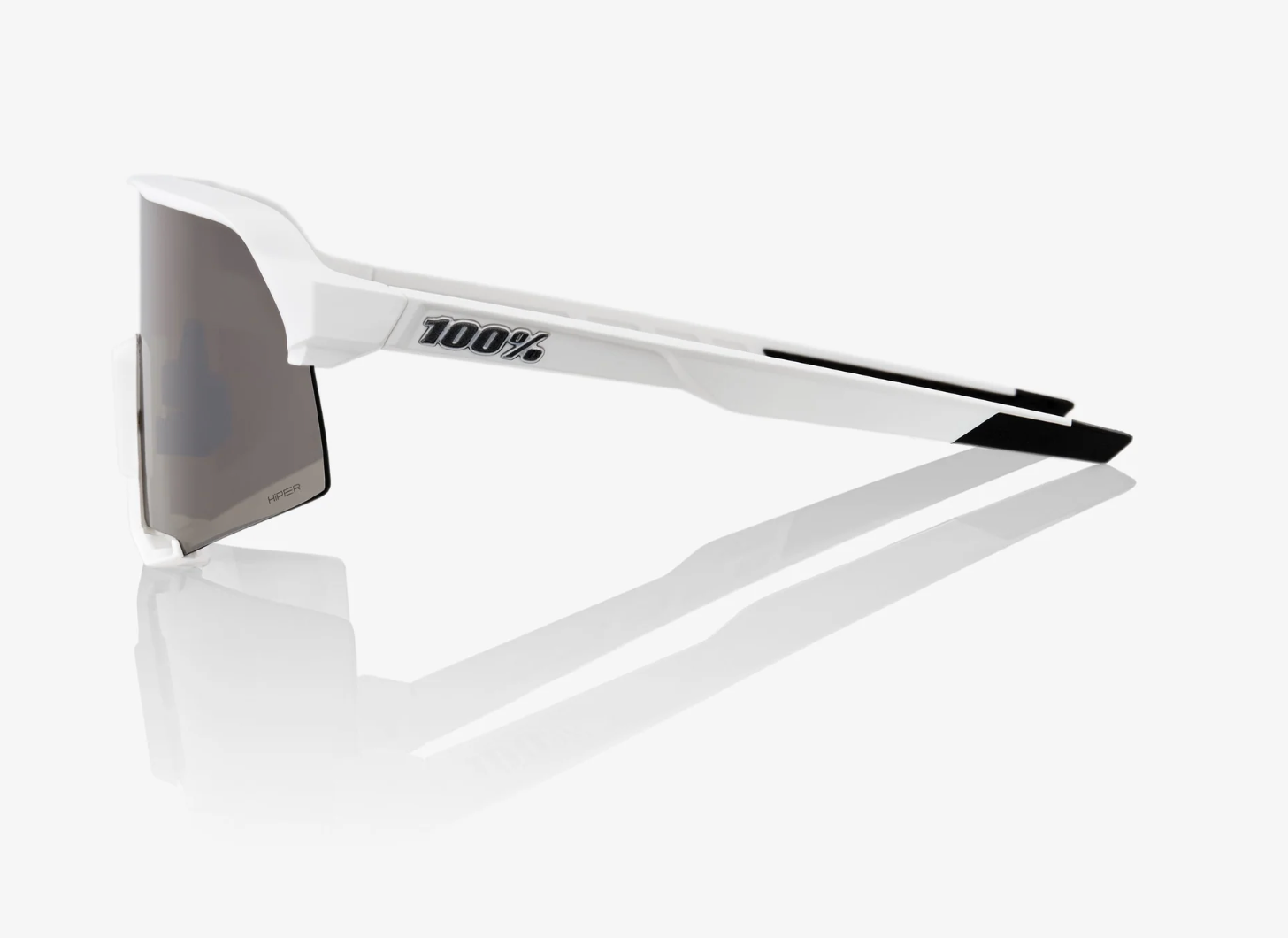 100% S3 Matte White Hiper Silver Mirror Lens 100% S3 Matte White Hiper Silver Mirror Lens